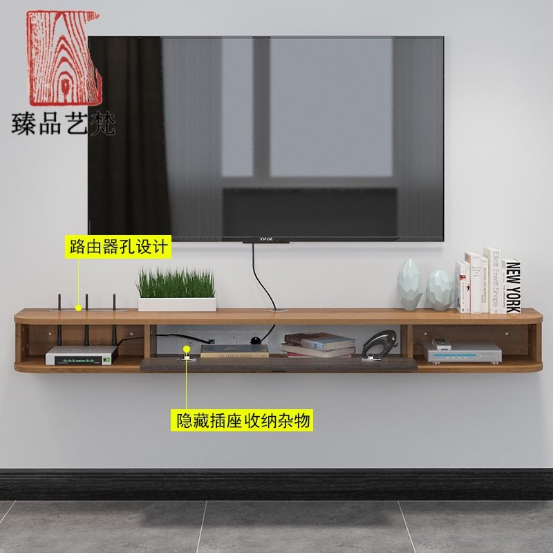 简约现代悬挂式壁挂电视柜墙上机顶盒客厅挂墙实木机顶盒置物架|ruв категории жилой мебели, кабинет, телевизионный шкаф - от Buy2taobao.com для оказания профессиональной услуги покупки агента Taobao