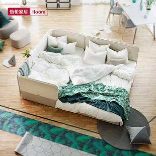 iloom韩国进口cusino子母床带护栏多功能拼接床加宽床亲子地台床