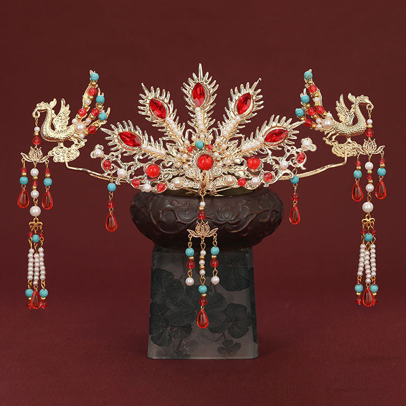 汉服头饰凤凰发冠流苏发簪全套发饰古风饰品步摇发钗古装凤冠配饰,饰品/流行首饰/时尚饰品新,发饰,淘宝优惠券,粉丝福利购,淘宝优惠卷