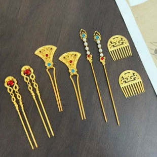 古风唐风发梳发钗唐朝仕女图发饰汉服宫廷头饰古装配饰品盘发簪子