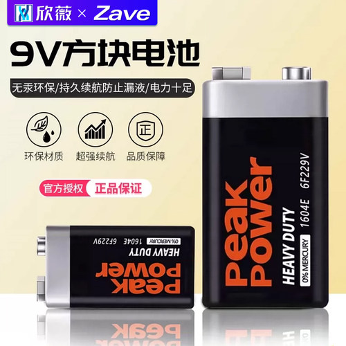 9V电池 6F22叠层碳性电池 万用表电池 遥控器电池 方块电池250mAh