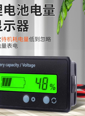 12V24V48V60V72V锂电池电量显示器铅酸电瓶剩余 余电量百分比电量