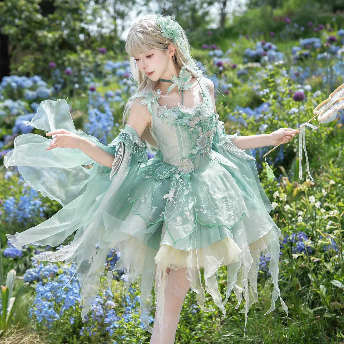 雾屿来信原创设计新品Lolita洋装芭蕾风jsk吊带连衣裙