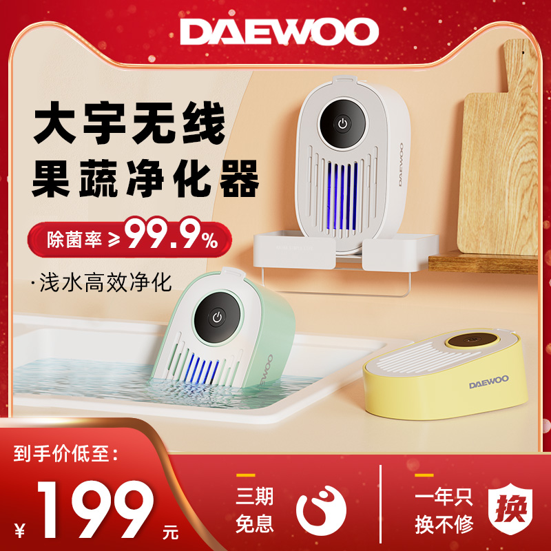 DAEWOO/大宇无线果蔬清洗机去除农残自动洗菜机食材杀菌净化器QX8