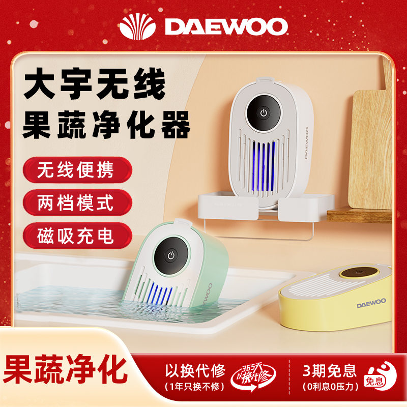 DAEWOO/大宇无线果蔬清洗机去除农残自动洗菜机食材杀菌净化器QX8