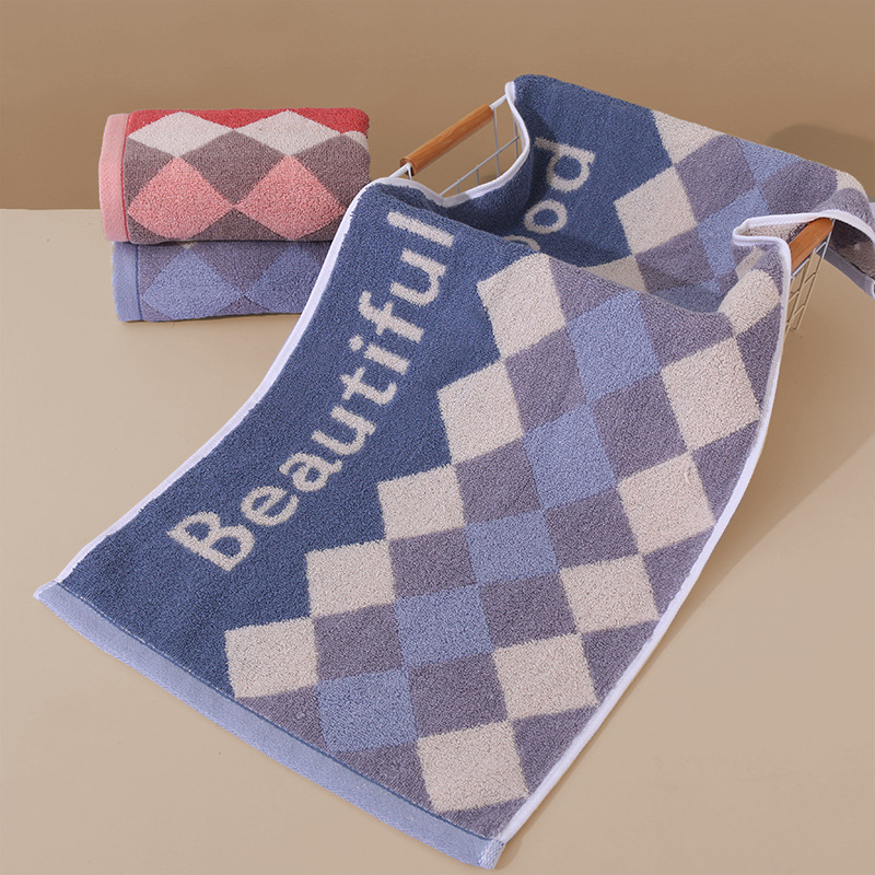 毛巾全棉纯棉色织提花加厚成人洗脸面巾家用柔软吸水高阳县厂