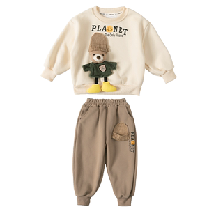 女童秋装2025新款卫衣套装时髦洋气春秋儿童婴幼儿女宝宝运动衣服