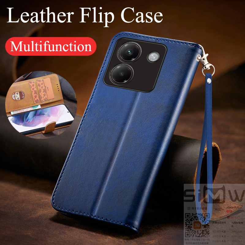 适用于小米pocom7pro手机壳Xiaomi POCO M7Pro 5G翻盖式皮套5G全包硅胶套p0c0保护copo防摔opco商务M7新款por