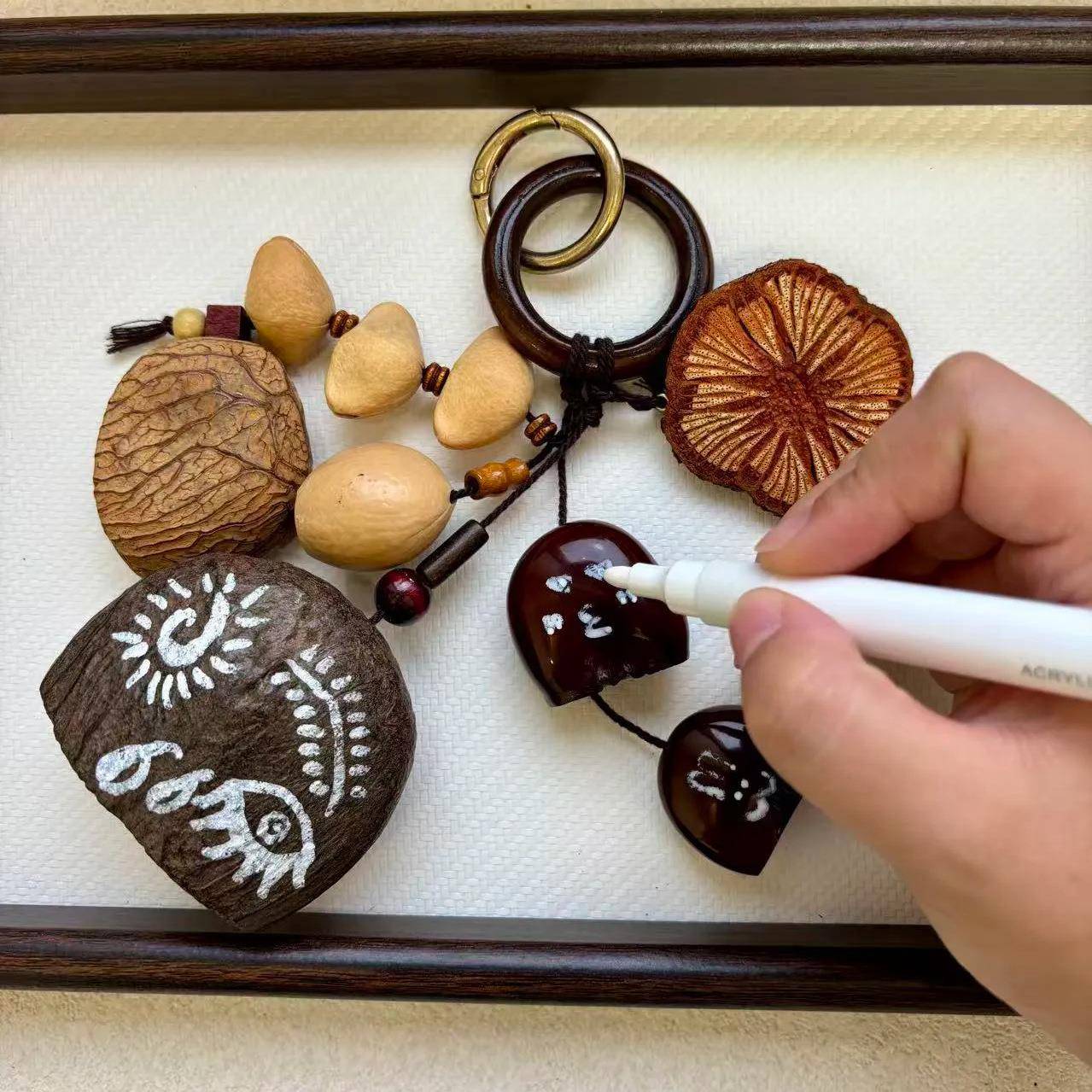 果壳果实包挂满愿天然种子包包挂件手工挂饰摇铃风铃会发声音挂件