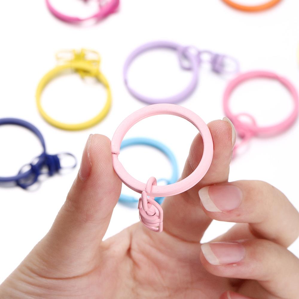 彩色烤漆钥匙圈+8字扣两件套手工创意旋转钥匙扣糖果色配件