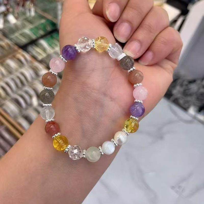新款天然手饰新中式复古国风多宝紫晶手链设计感手串