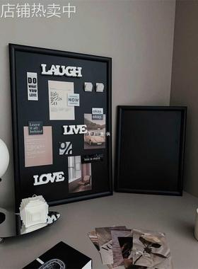 创意磁性黑板装饰框留言板可擦画板冰箱贴展示板 咖啡馆桌面摆件