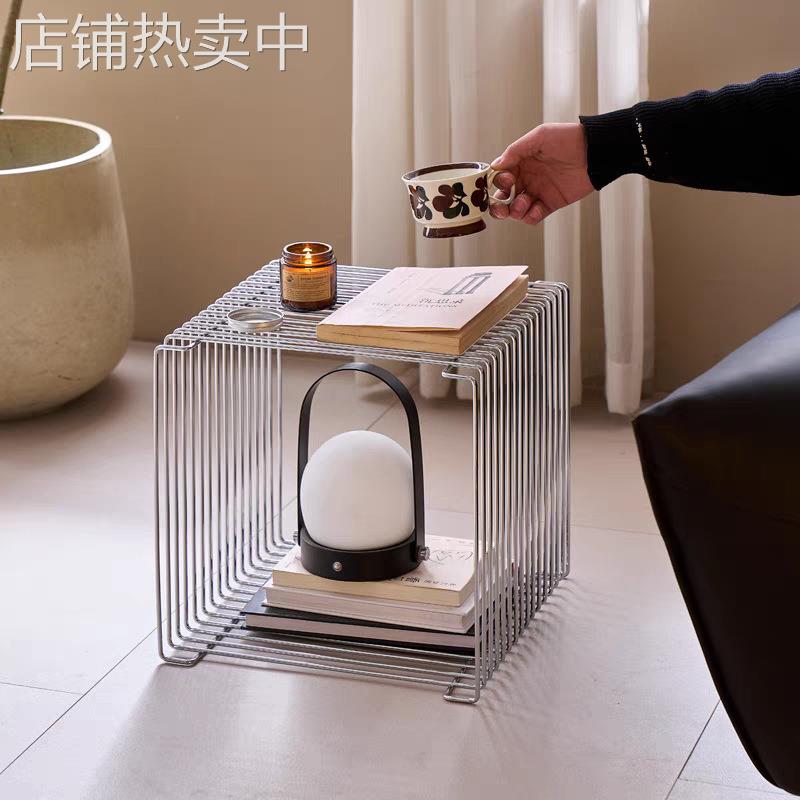 现代简约不锈钢线边几创意组合中古Panton Wire沙发角几