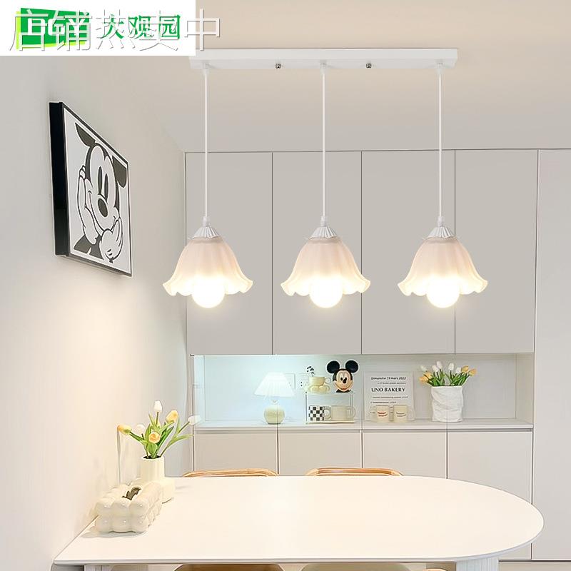 大观园餐厅灯现代简约法式北欧创意花朵三头餐厅灯餐桌饭厅灯L271