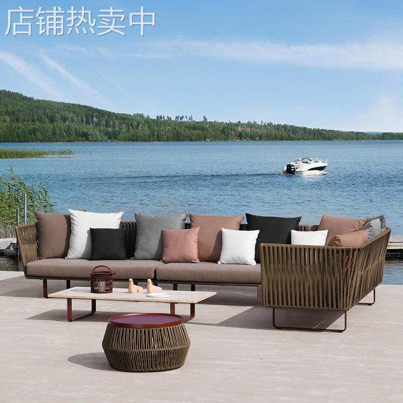 佛山户外家具厂家 北欧室外沙发藤编庭院露台花园U型/L型组合沙发