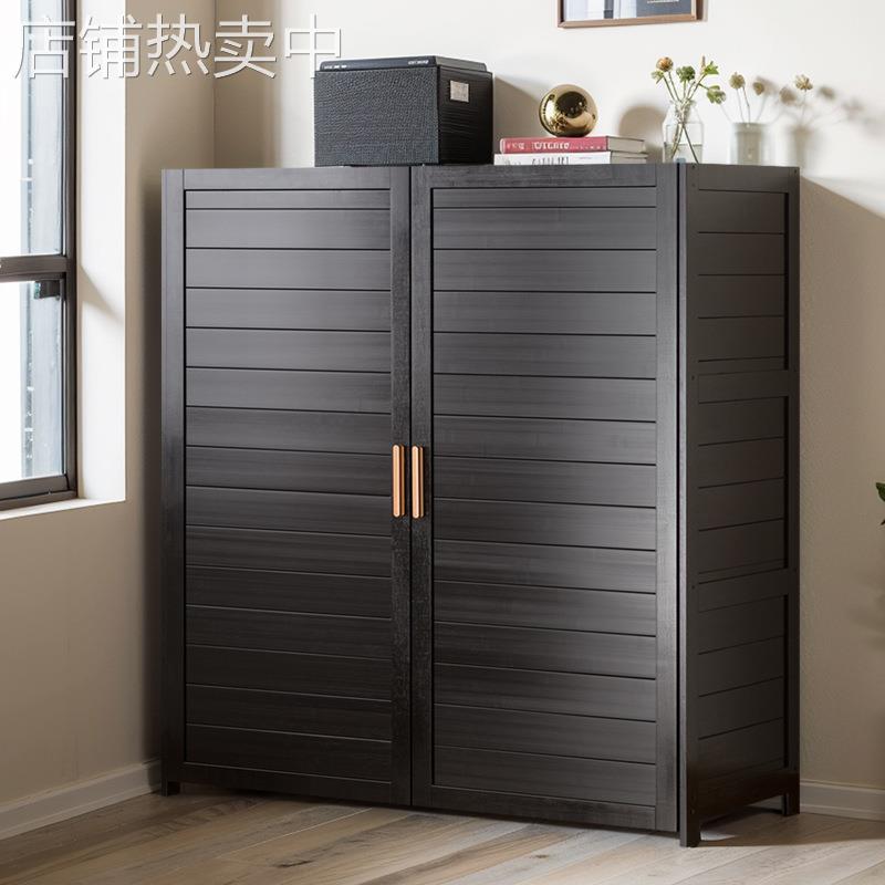 防尘实木书柜展示柜客厅收纳柜储物柜子家用储物柜书架落地置物柜