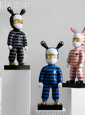 卡通公仔人物落地摆件大型创意北欧客厅玄关样板房间家居软装饰品