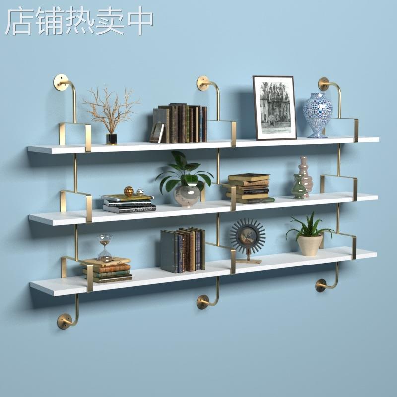 墙上一字隔板置物架壁挂书架展示架收纳架美甲店客厅墙壁货架多层