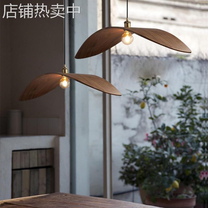 复古侘寂风禅意创意飞鸟餐厅吊灯日式茶室吧台灯酒店民宿胡桃色灯
