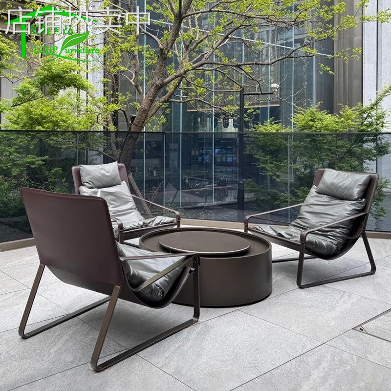 户外沙发庭院别墅花园防晒防水室外景观园林露台单人不锈钢沙发椅