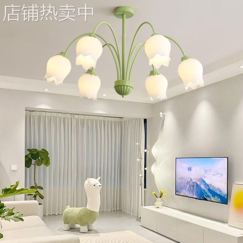 美式田园温馨客厅铃兰花朵吊灯现代艺术设计感卧室吊灯餐厅玄关灯