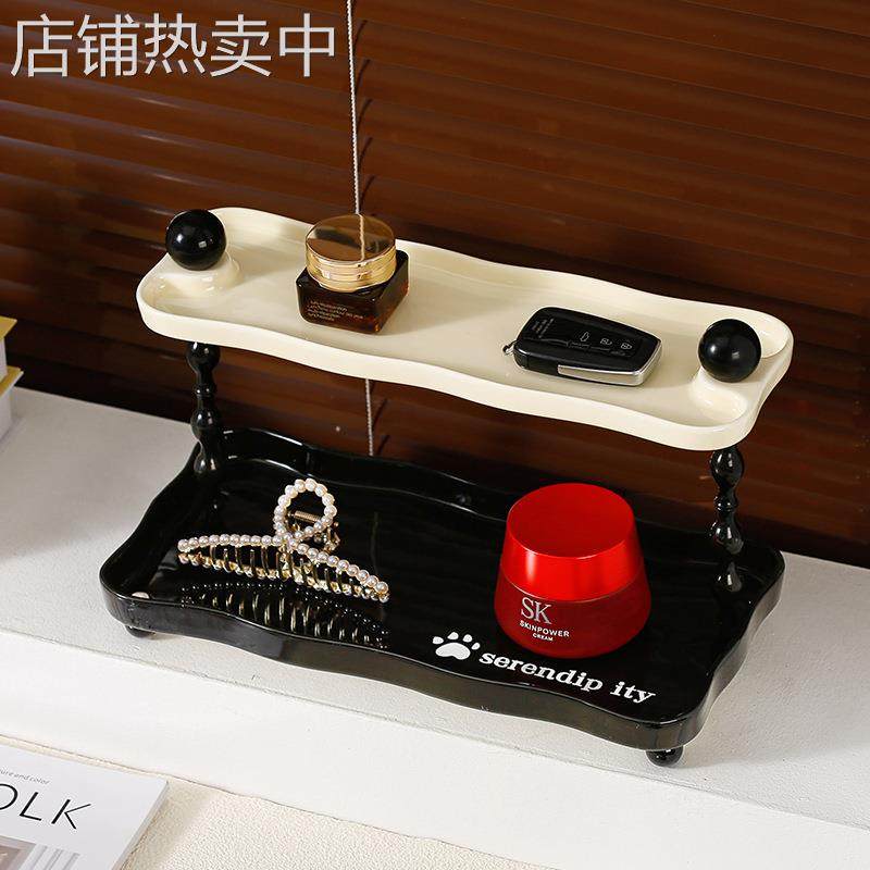 轻奢鞋柜进门入户玄关钥匙收纳盒摆件客厅装饰托盘桌面收纳置物架