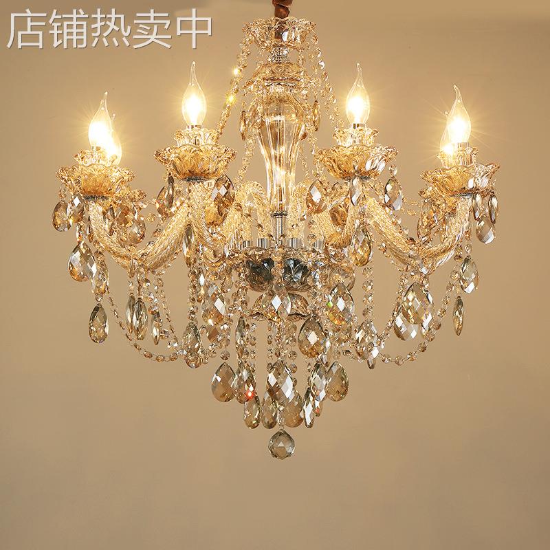 欧式客厅水晶吊灯简约现代卧室餐厅吊灯家居酒店别墅复式楼大厅灯