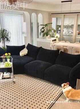 网红Edra花瓣沙发布艺奶油风客厅大户型创意异形转角意式沙发