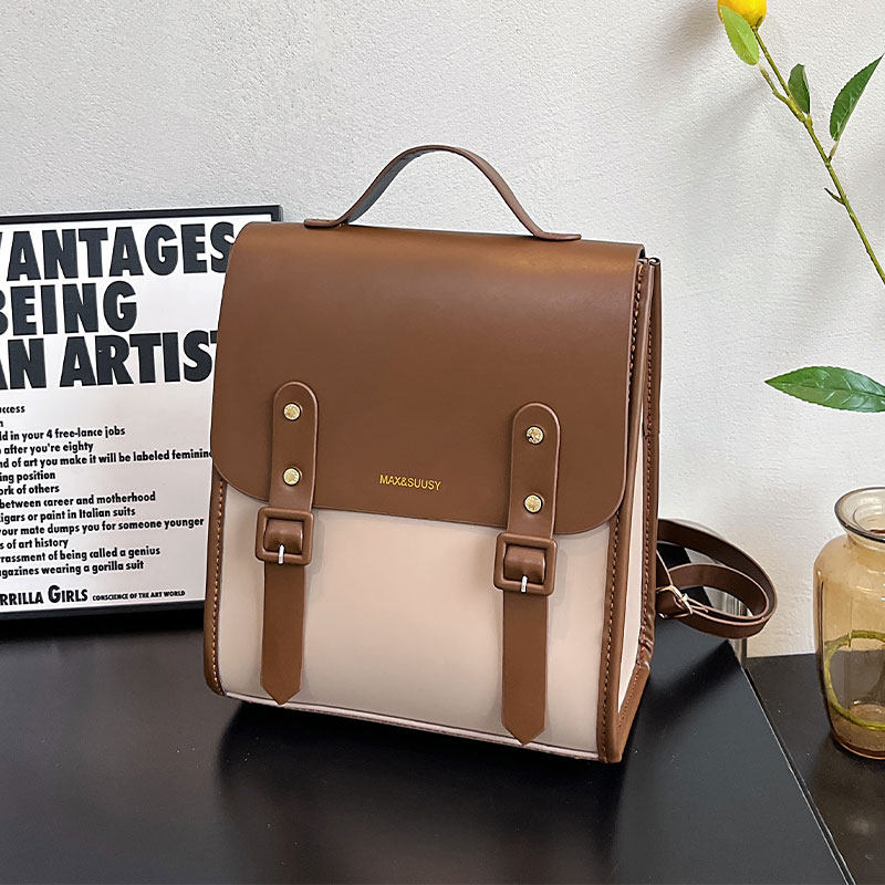 大容量学生书包自制diy材料包手工编织包包双肩背女英伦风男背包