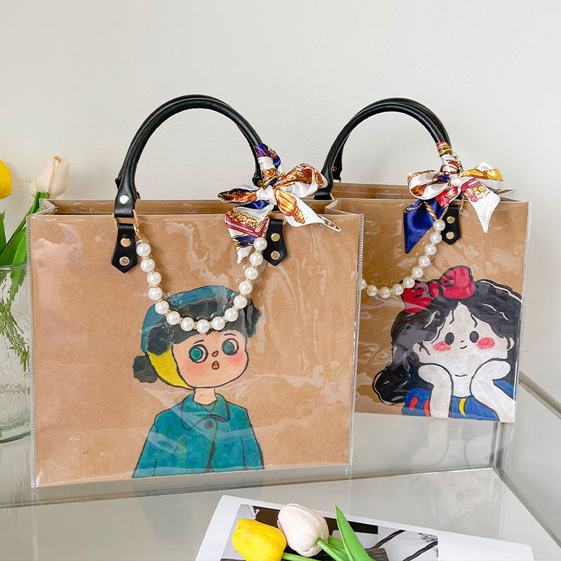 涂鸦包包自制diy材料包手绘涂色纸袋改造包手提大容量通勤托特包