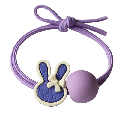 可爱兔子笑脸头绳长春花蓝