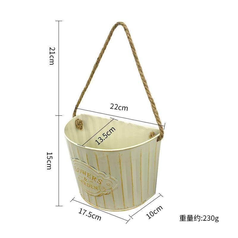跨境复古铁皮花盆容器半圆吊篮花篮墙面装饰花园庭院阳台悬挂花盆,家居饰品,花盆,淘宝优惠券,粉丝福利购,淘宝优惠卷