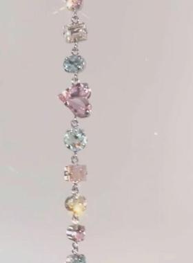 「芭蕾舞鞋」手链轻奢小众精致水晶彩色钻石高颜值2024年新款手饰