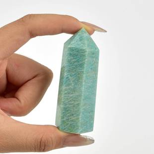 天然天河石单尖六棱柱水晶原石桌面摆件水晶消磁石瑜伽石能量宝石