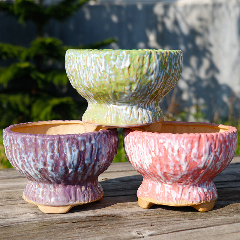 爆裂彩色流釉火锅粗颗粒透气多肉花,鲜花速递/花卉仿真/绿植园艺,花盆,淘宝优惠券,粉丝福利购,淘宝优惠卷