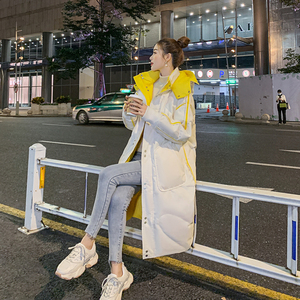 免洗亮面白鸭绒两面穿设计感洋气羽绒服女中长款冬季新款宽松外套