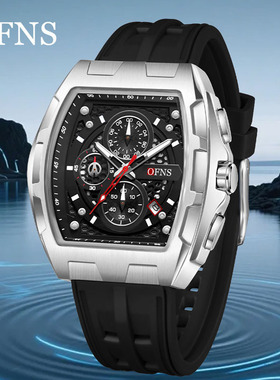 三达跨境专供男表运动休闲六针日历防水石英表酒桶计时腕表批发