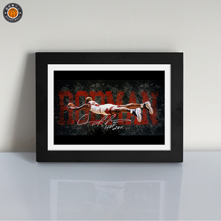 7寸罗德曼海报签名款实木相框公牛三巨头装饰挂画照片墙摆件礼物
