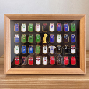 皮尔斯球衣徽章原创手工装裱实木相框创意桌面摆台球迷周边礼物男