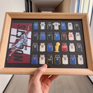 阿隆戈登魔术掘金球衣徽章胸针实木相框创意桌面摆台球迷周边礼物