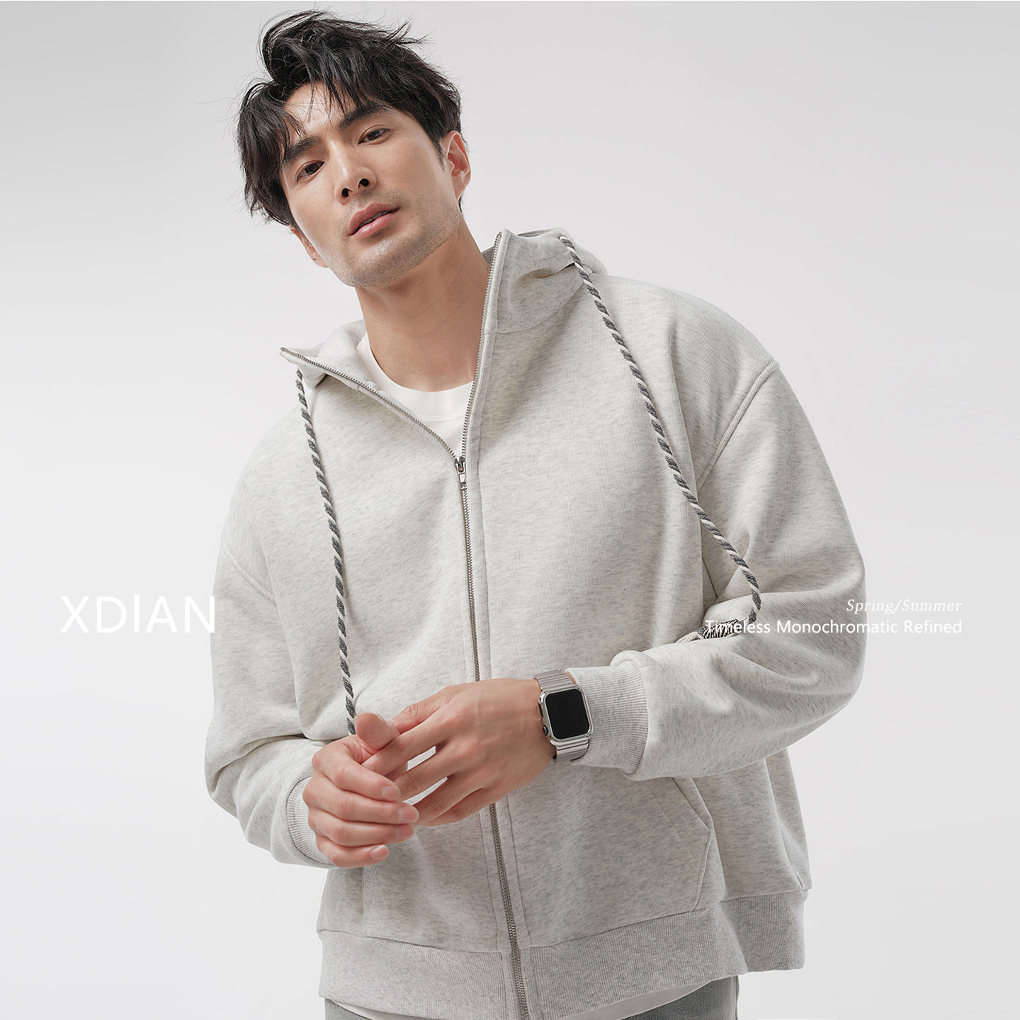 续点「摇粒一体绒」拉链开衫卫衣