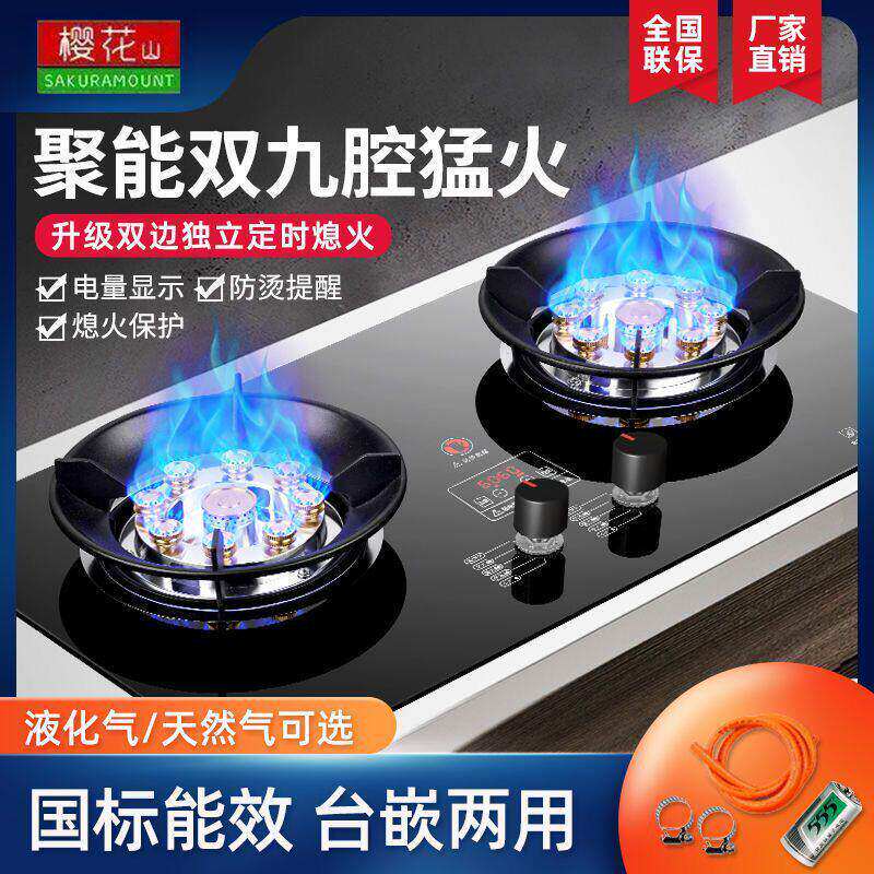 樱花山2025新款燃气灶家用双灶煤气猛火灶不锈钢灶具天然气液化气
