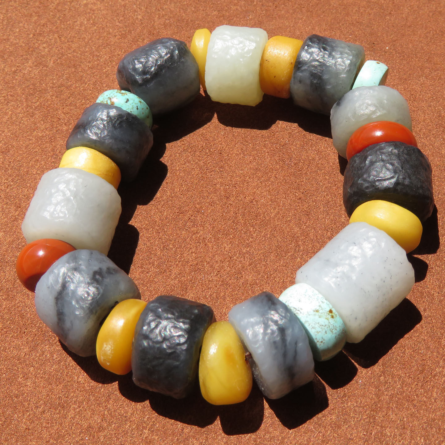 【青花籽料手串】新疆和田玉dly老光工艺 温润国风手链