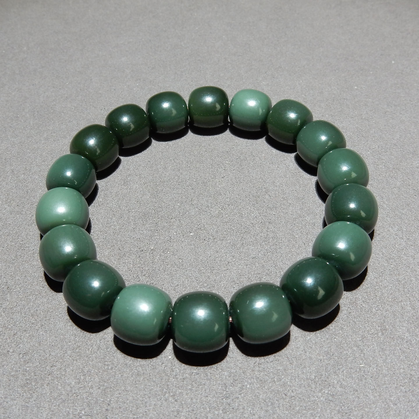 新疆和田玉沙枣青籽料手串12mm老型珠 天然玉石手链 男女款带证书