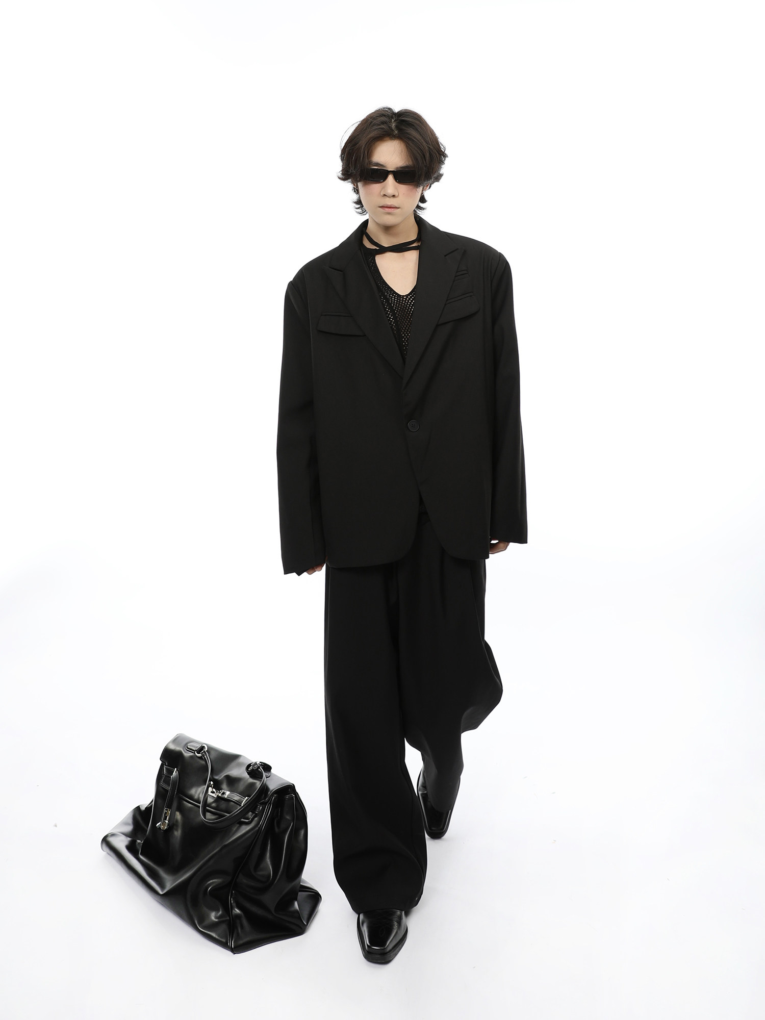 FUTUREBOY|남성과 여성을 위한 아메리칸 캐주얼 하이엔드 싱글 버튼 정장 재킷 루즈한 정장 바지 투피스 슈트