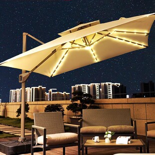 太阳能两用露营遮阳棚加粗咖啡店户外庭院遮阳伞摆摊商用大太阳伞