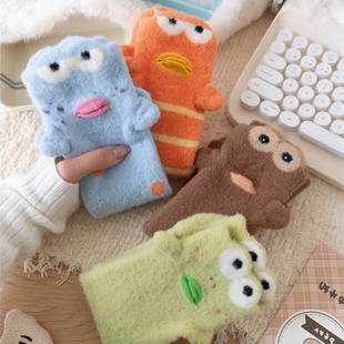 比奇堡丑萌搞怪袜子女秋冬加绒加厚保暖中筒袜可爱卡通居家睡眠袜