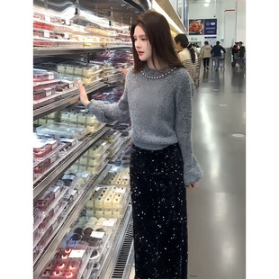 2026超火冬装韩系巨好看穿搭一整套气质慵懒风毛衣半身裙两件套装