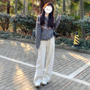 两件套装 秋冬2025新款 时尚 慵懒风松弛高级感穿搭毛衣开衫 女 休闲裤