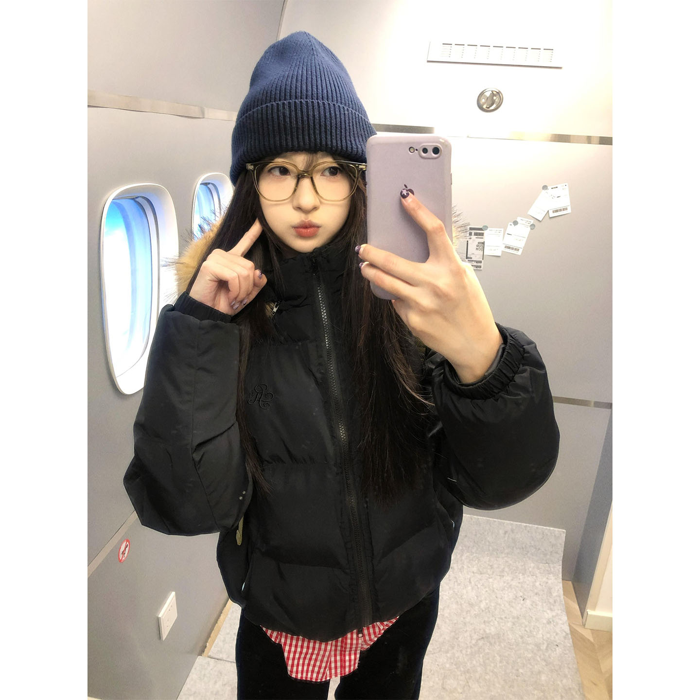 超好看短款大毛领连帽羽绒服女冬